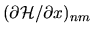 $(\partial {\mathcal{H}} / \partial x)_{nm}$