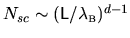 $N_{sc} \sim ({\mathsf{L}}/\lambda_{{\mbox{\tiny B}}})^{d-1}$